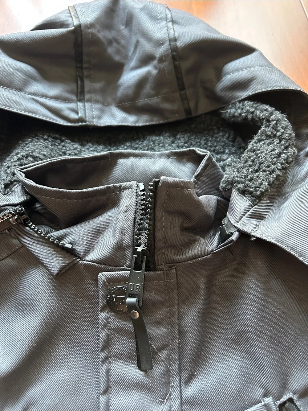 Boys Hooded Parka Ski Jacket - Dark Gray Size 5/6